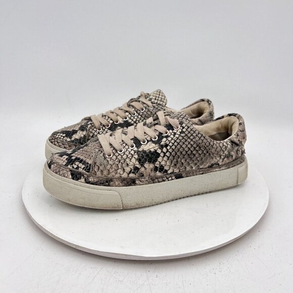 AllSaints Shoes - All Saints Trish Women Size EU 38 US 8 Beige Leather Snakeskin Print Shoe
